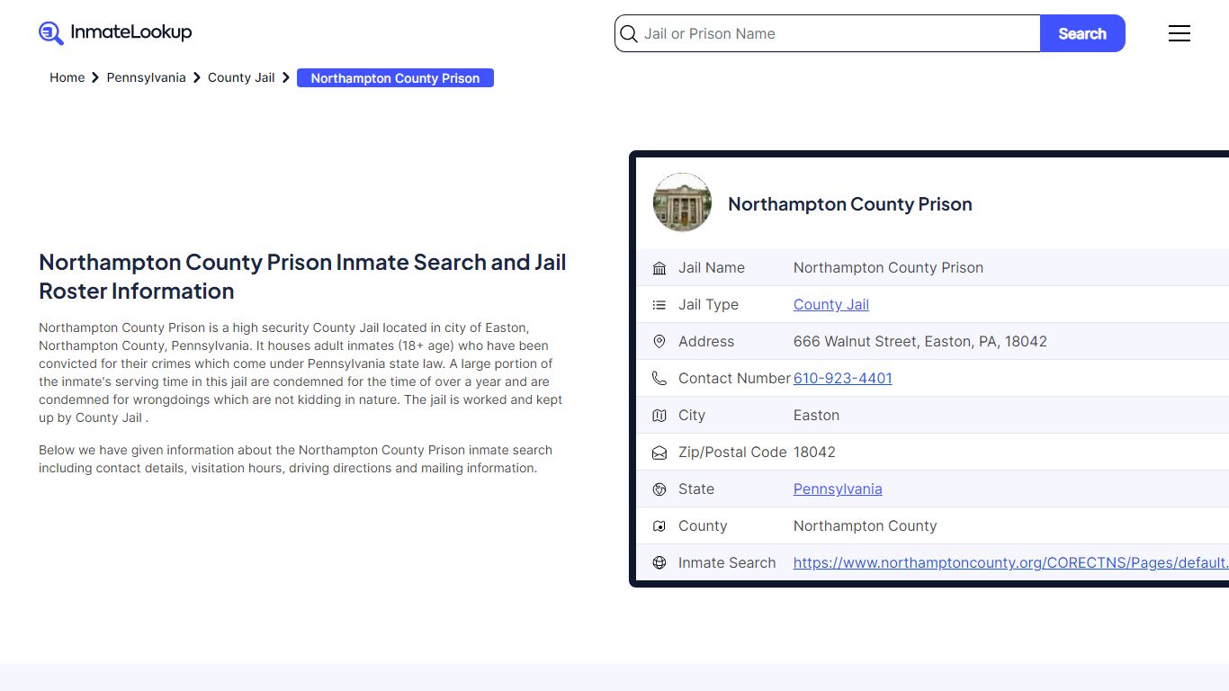 Northampton County Prison Inmate Search, Jail Roster, Bookings, Arrests ...